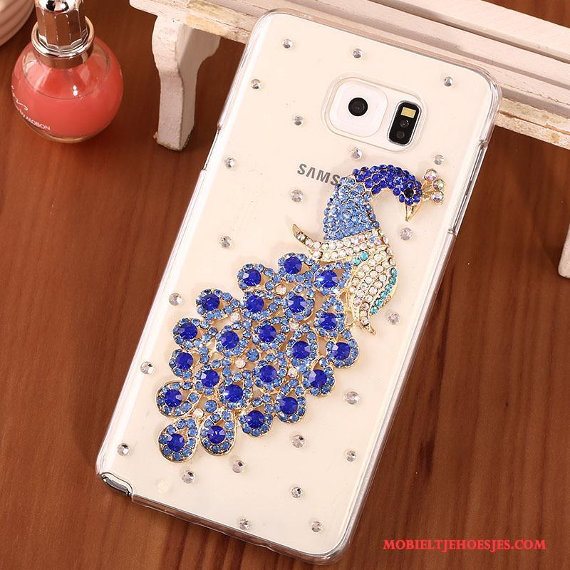 Samsung Galaxy Note 5 Blauw Hoesje Met Strass Bescherming Doorzichtig Telefoon Ster