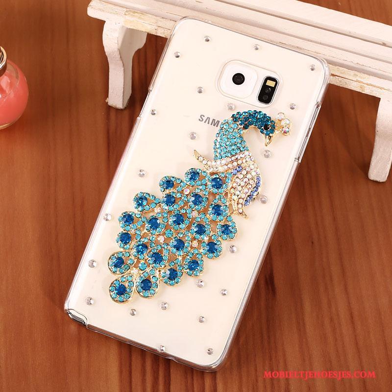 Samsung Galaxy Note 5 Blauw Hoesje Met Strass Bescherming Doorzichtig Telefoon Ster