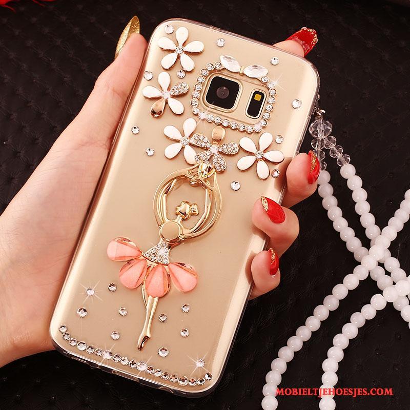 Samsung Galaxy Note 5 Goud Hoes Siliconen Ster Hoesje Telefoon Bescherming Ring