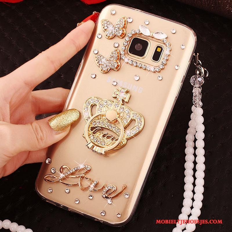 Samsung Galaxy Note 5 Goud Hoes Siliconen Ster Hoesje Telefoon Bescherming Ring
