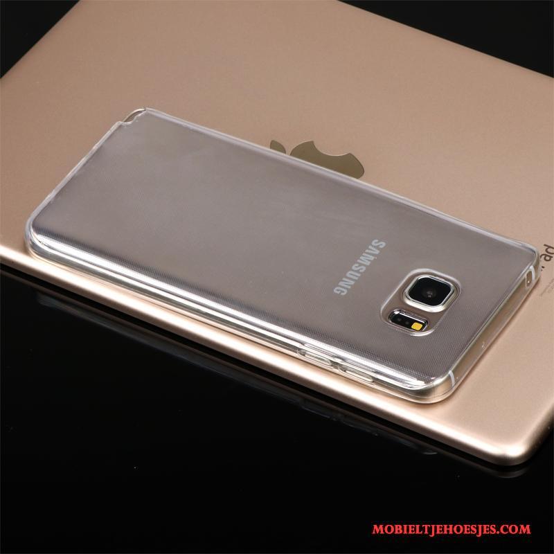 Samsung Galaxy Note 5 Hoes Siliconen Rood Ster Bescherming Hoesje Telefoon Doorzichtig