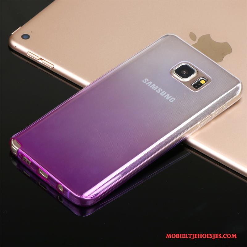 Samsung Galaxy Note 5 Hoes Siliconen Rood Ster Bescherming Hoesje Telefoon Doorzichtig