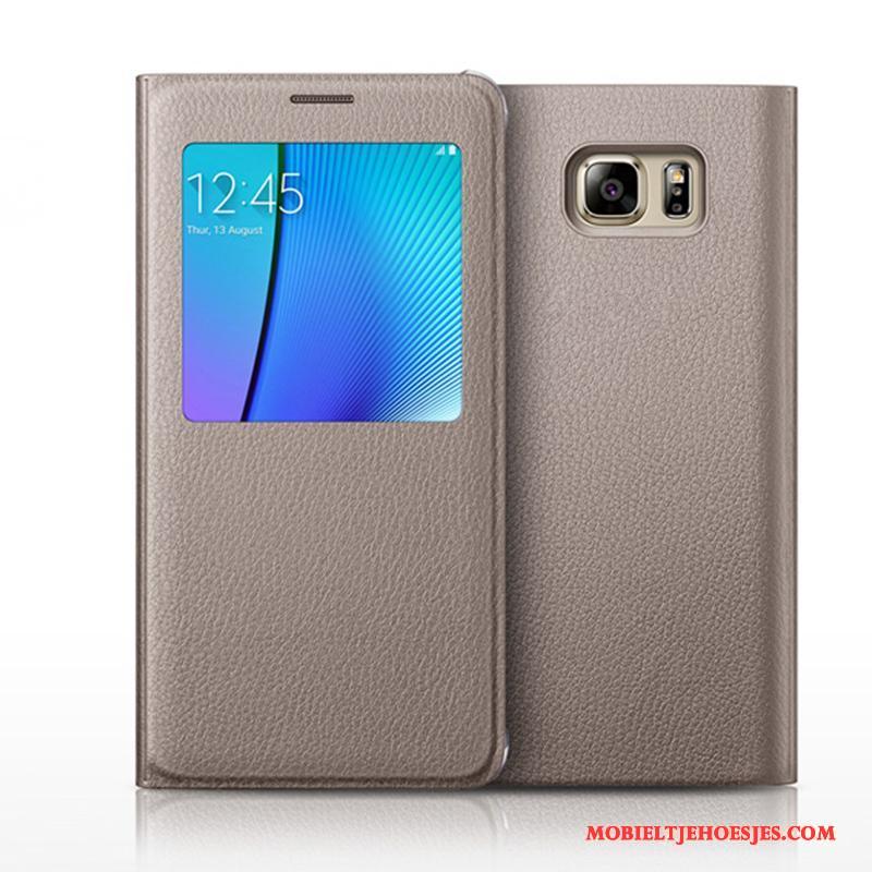 Samsung Galaxy Note 5 Hoesje Bescherming Anti-fall Winterslaap Grijs Hoes Ster Folio