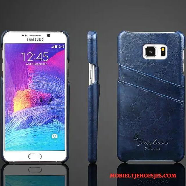 Samsung Galaxy Note 5 Hoesje Kaart Leren Etui Rood Bescherming Mobiele Telefoon Ster Hoes