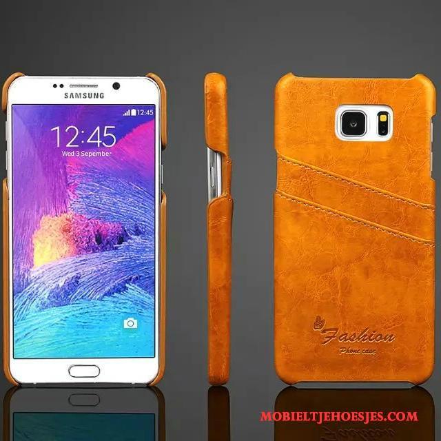 Samsung Galaxy Note 5 Hoesje Kaart Leren Etui Rood Bescherming Mobiele Telefoon Ster Hoes