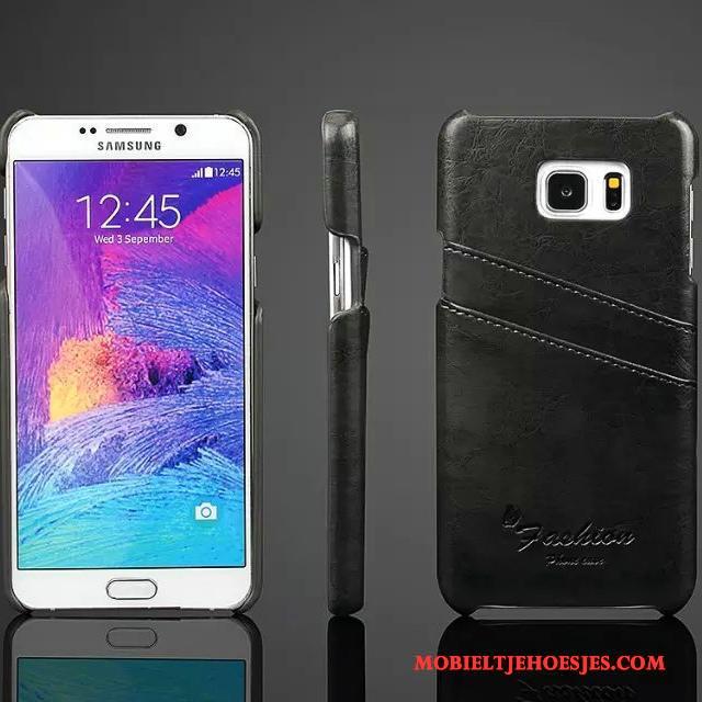 Samsung Galaxy Note 5 Hoesje Kaart Leren Etui Rood Bescherming Mobiele Telefoon Ster Hoes