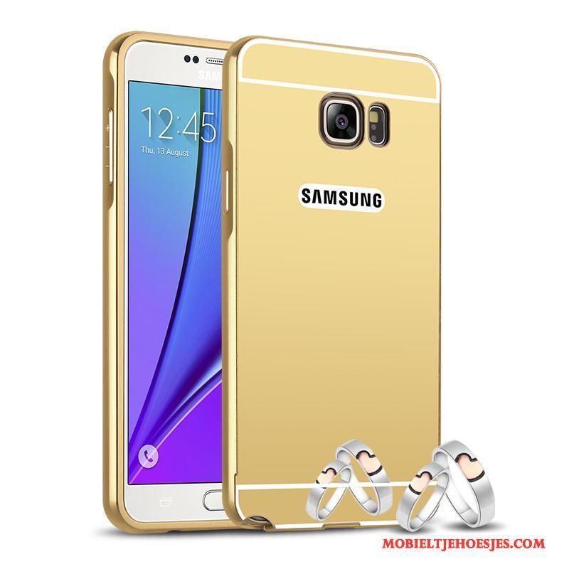 Samsung Galaxy Note 5 Hoesje Metaal Mobiele Telefoon Omlijsting Ster Bescherming Hoes Goud