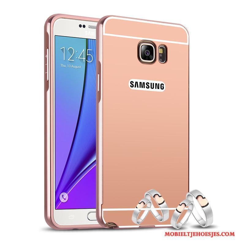 Samsung Galaxy Note 5 Hoesje Metaal Mobiele Telefoon Omlijsting Ster Bescherming Hoes Goud