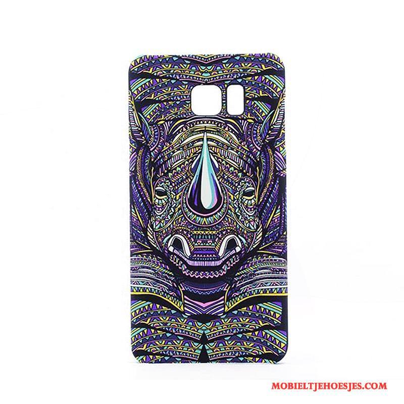 Samsung Galaxy Note 5 Hoesje Purper Hoes Schrobben Dierlijk Trend Lichtende Reliëf