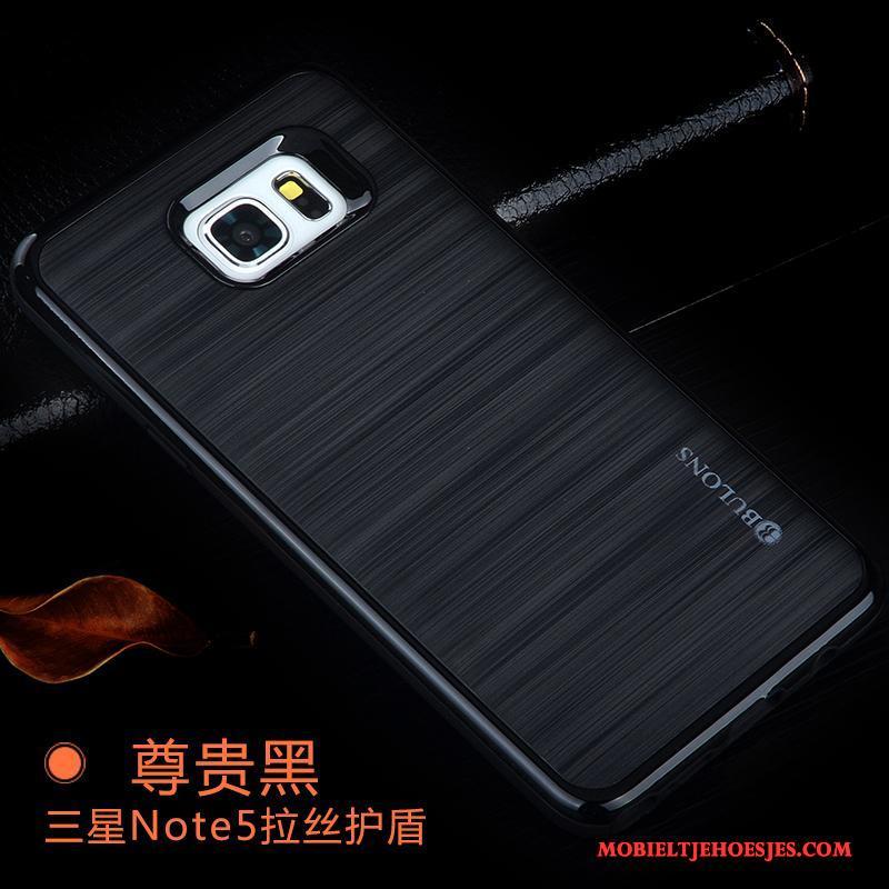 Samsung Galaxy Note 5 Hoesje Siliconen Zilver Anti-fall Zacht Trend Hoes Grijs