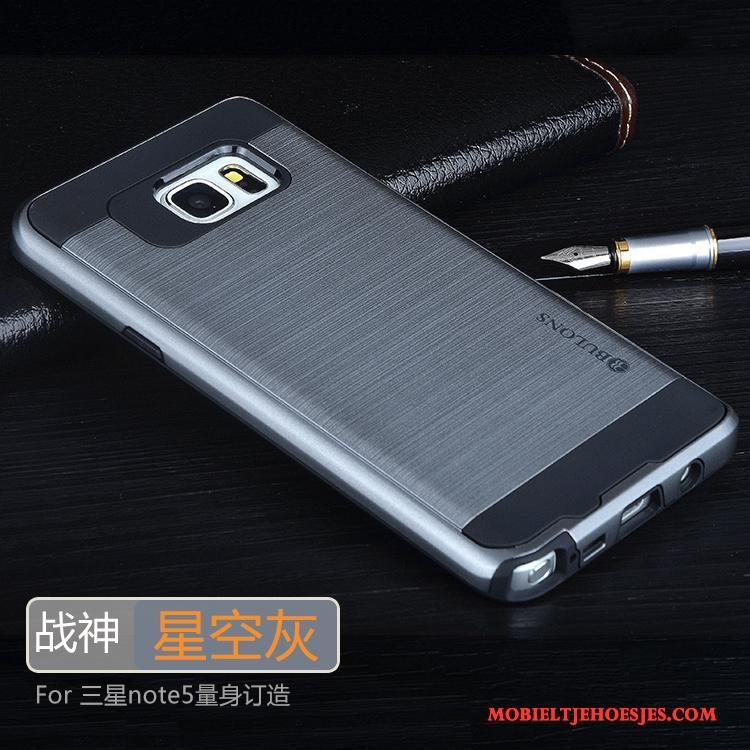 Samsung Galaxy Note 5 Hoesje Siliconen Zilver Anti-fall Zacht Trend Hoes Grijs