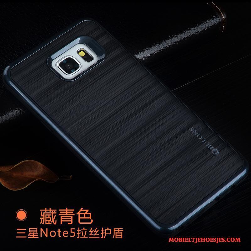 Samsung Galaxy Note 5 Hoesje Siliconen Zilver Anti-fall Zacht Trend Hoes Grijs