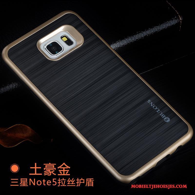 Samsung Galaxy Note 5 Hoesje Siliconen Zilver Anti-fall Zacht Trend Hoes Grijs