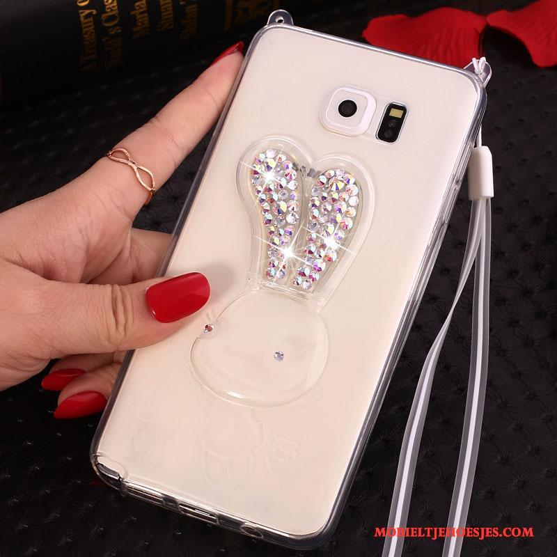 Samsung Galaxy Note 5 Hoesje Telefoon Spotprent Hanger Ster Roze Siliconen Met Strass