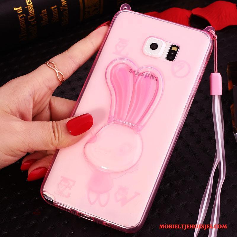 Samsung Galaxy Note 5 Hoesje Telefoon Spotprent Hanger Ster Roze Siliconen Met Strass