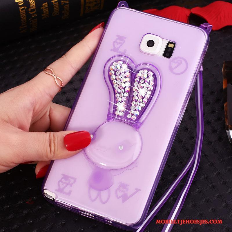 Samsung Galaxy Note 5 Hoesje Telefoon Spotprent Hanger Ster Roze Siliconen Met Strass