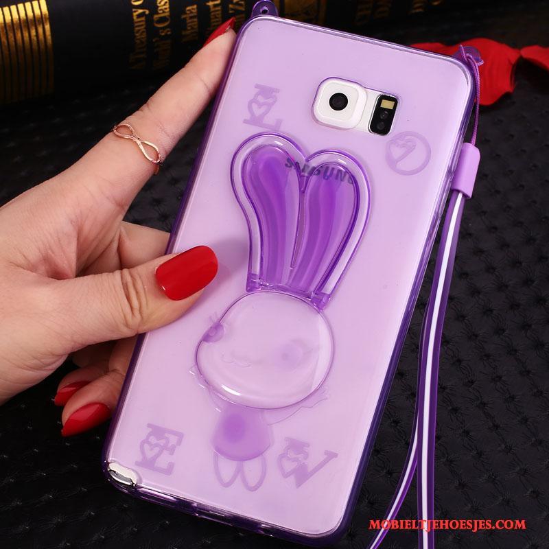 Samsung Galaxy Note 5 Hoesje Telefoon Spotprent Hanger Ster Roze Siliconen Met Strass