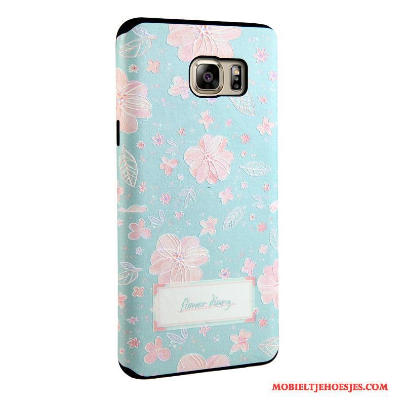 Samsung Galaxy Note 5 Hoesje Trend Bescherming Bloemen Kleur Reliëf Hoes Zacht