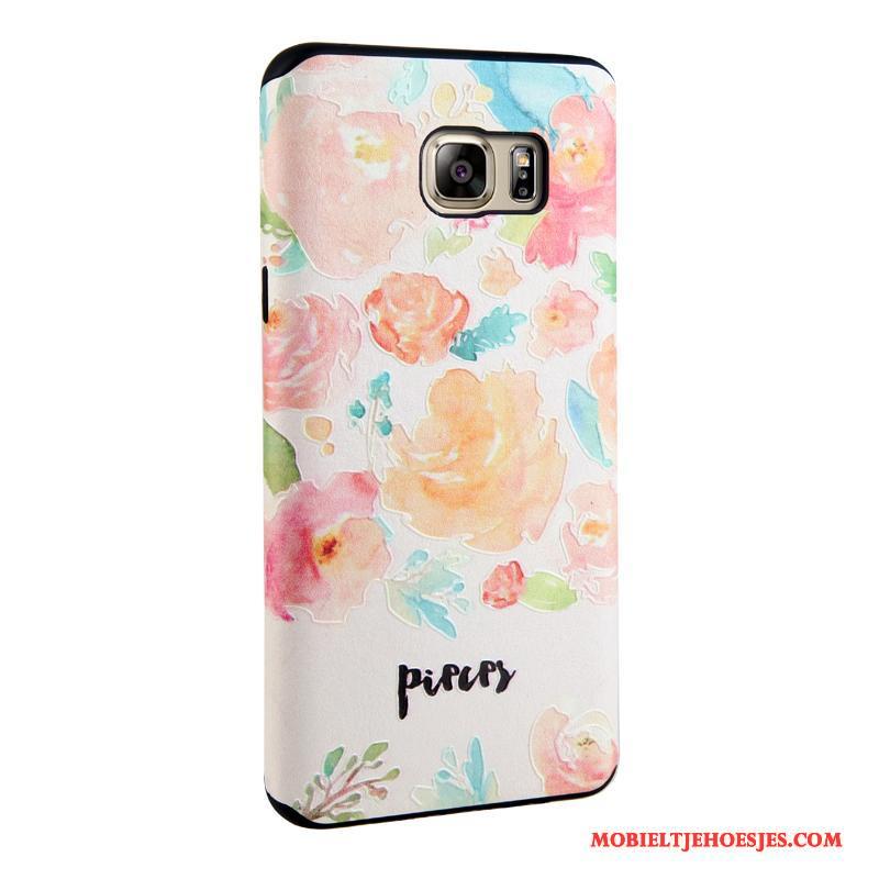 Samsung Galaxy Note 5 Hoesje Trend Bescherming Bloemen Kleur Reliëf Hoes Zacht