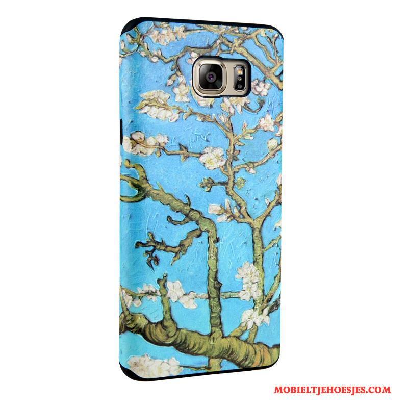 Samsung Galaxy Note 5 Hoesje Trend Bescherming Bloemen Kleur Reliëf Hoes Zacht