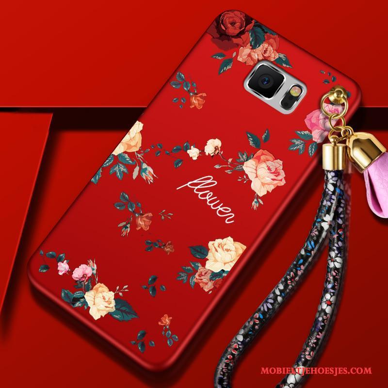 Samsung Galaxy Note 5 Hoesje Zwart Hanger Rood Dun Hoes Anti-fall Trend