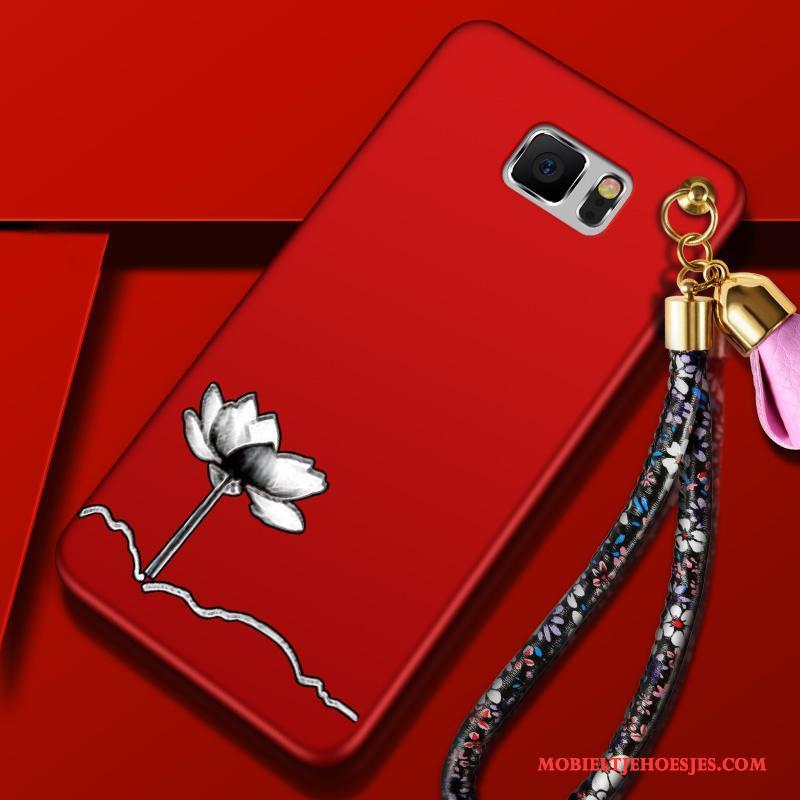 Samsung Galaxy Note 5 Hoesje Zwart Hanger Rood Dun Hoes Anti-fall Trend