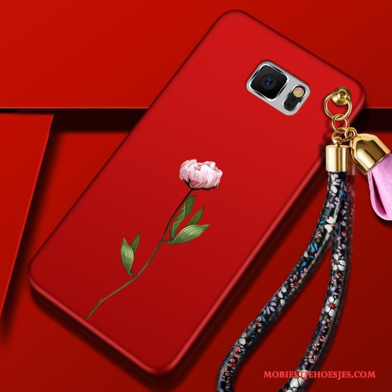 Samsung Galaxy Note 5 Hoesje Zwart Hanger Rood Dun Hoes Anti-fall Trend