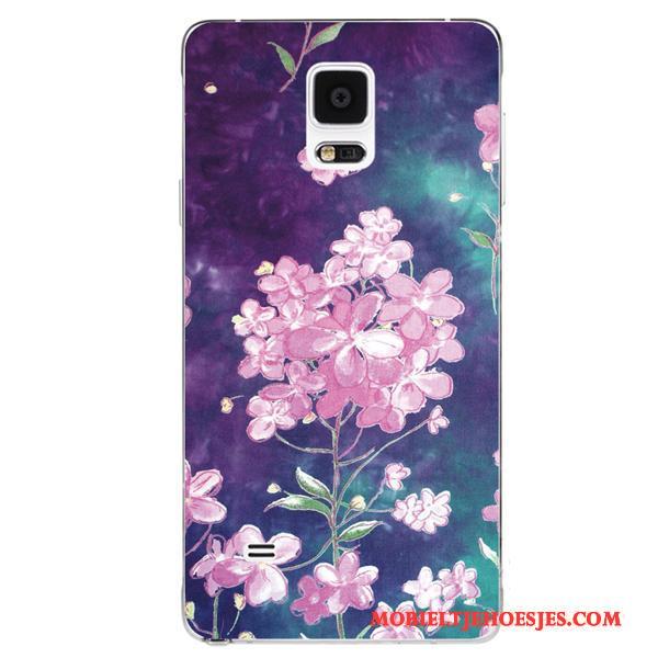 Samsung Galaxy Note 5 Purper Hoes Vintage Bloemen Hanger Zacht Hoesje Telefoon