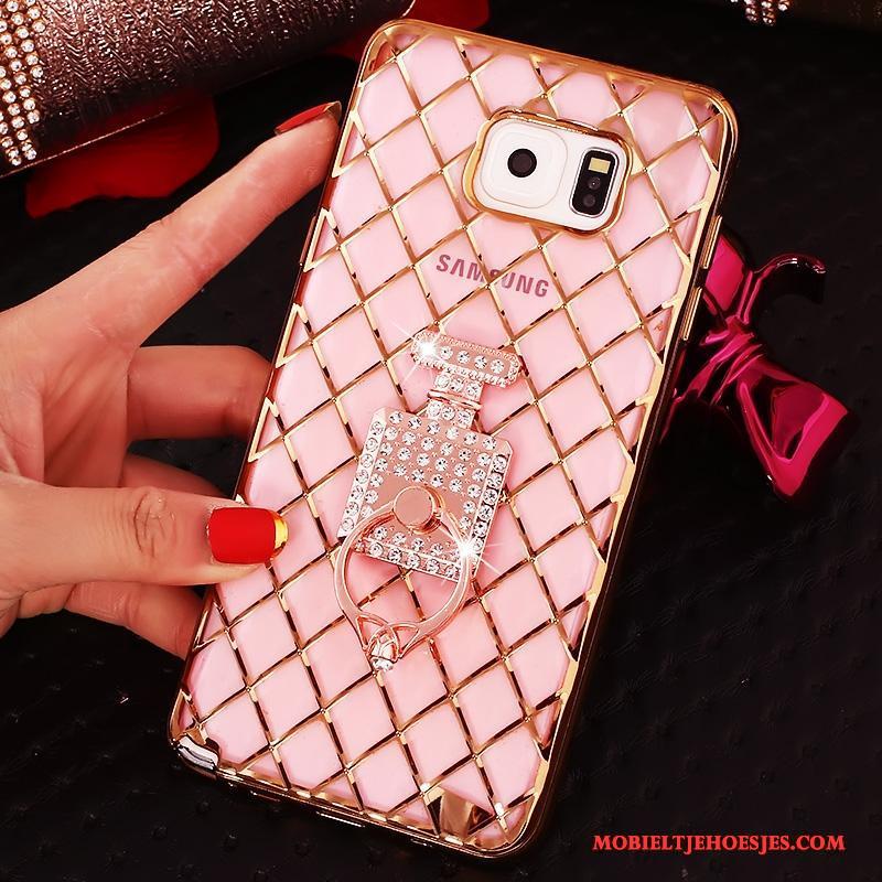 Samsung Galaxy Note 5 Ster Hoesje Bescherming Ring Dun Met Strass Rose Goud