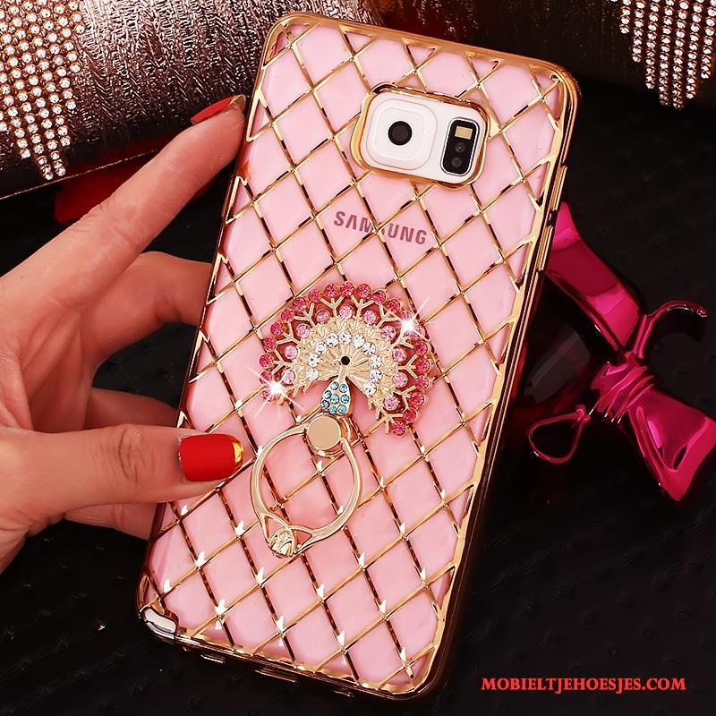 Samsung Galaxy Note 5 Ster Hoesje Bescherming Ring Dun Met Strass Rose Goud