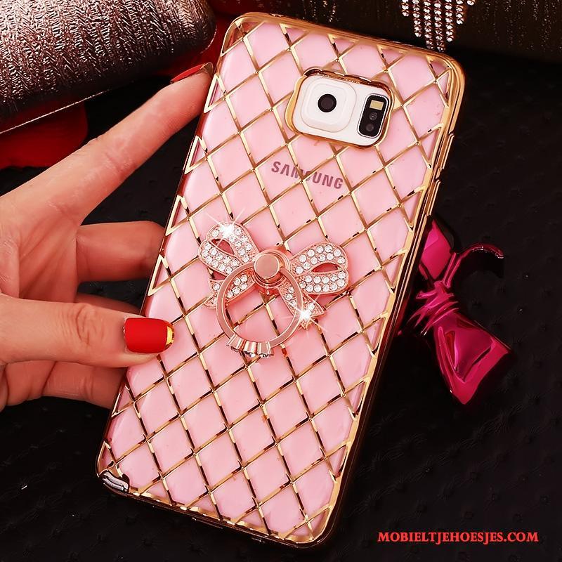 Samsung Galaxy Note 5 Ster Hoesje Bescherming Ring Dun Met Strass Rose Goud