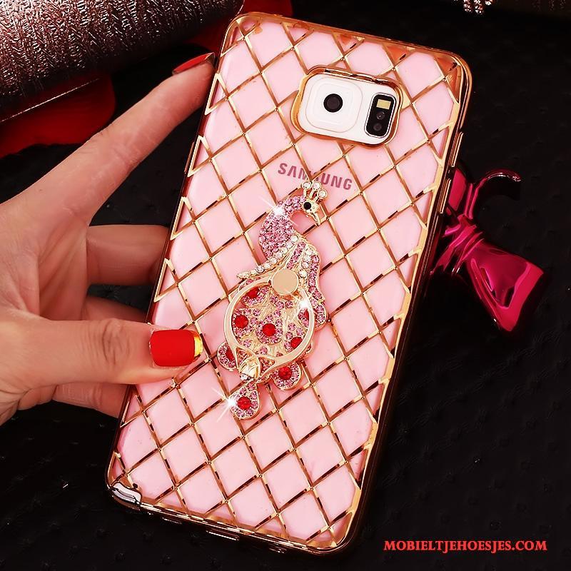 Samsung Galaxy Note 5 Ster Hoesje Bescherming Ring Dun Met Strass Rose Goud