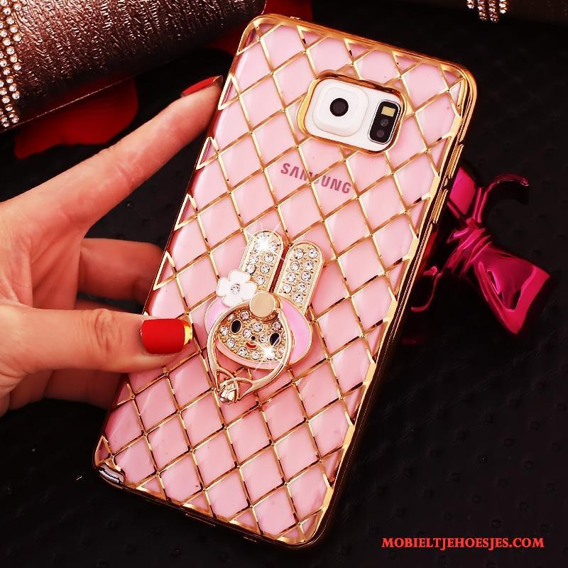 Samsung Galaxy Note 5 Ster Hoesje Bescherming Ring Dun Met Strass Rose Goud