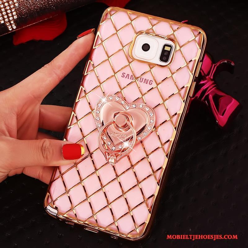 Samsung Galaxy Note 5 Ster Hoesje Bescherming Ring Dun Met Strass Rose Goud