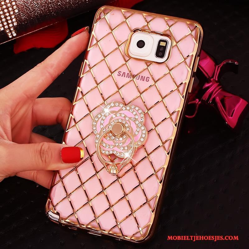 Samsung Galaxy Note 5 Ster Hoesje Bescherming Ring Dun Met Strass Rose Goud