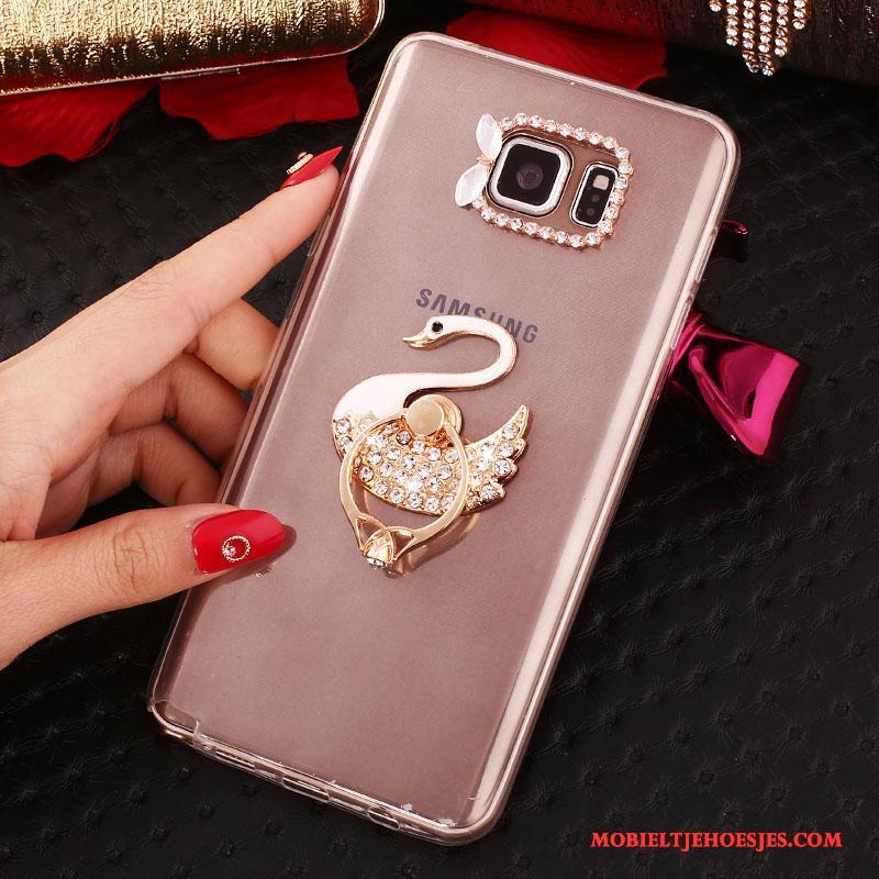 Samsung Galaxy Note 5 Wit Ster Mobiele Telefoon Siliconen Met Strass Hoesje Bescherming