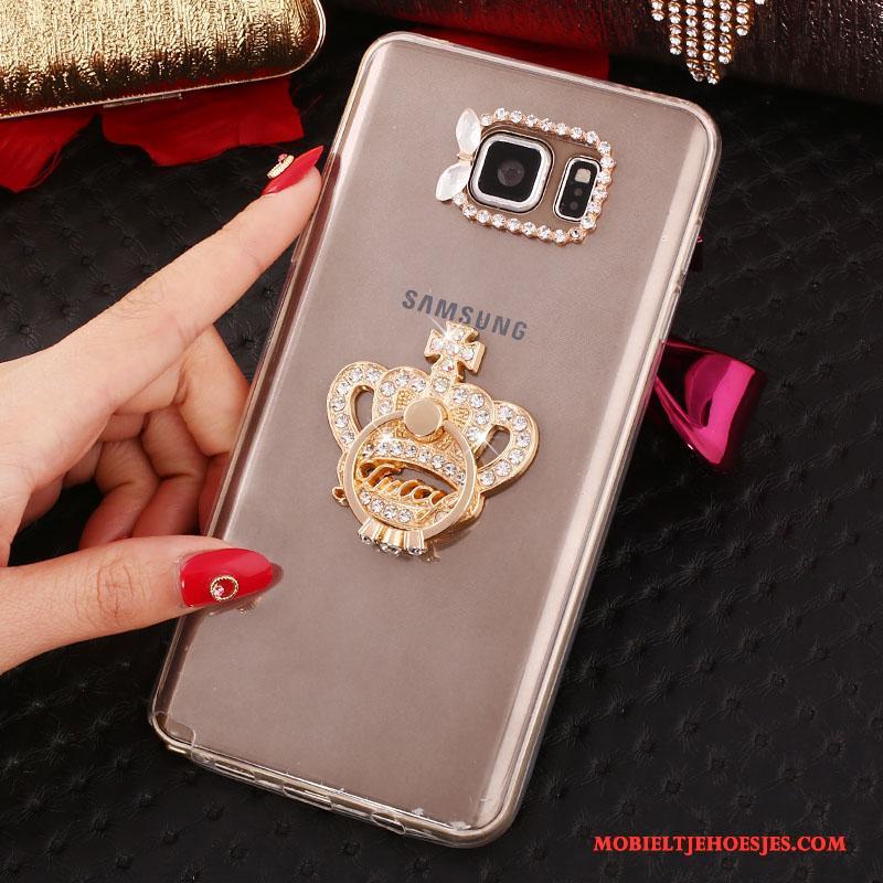 Samsung Galaxy Note 5 Wit Ster Mobiele Telefoon Siliconen Met Strass Hoesje Bescherming