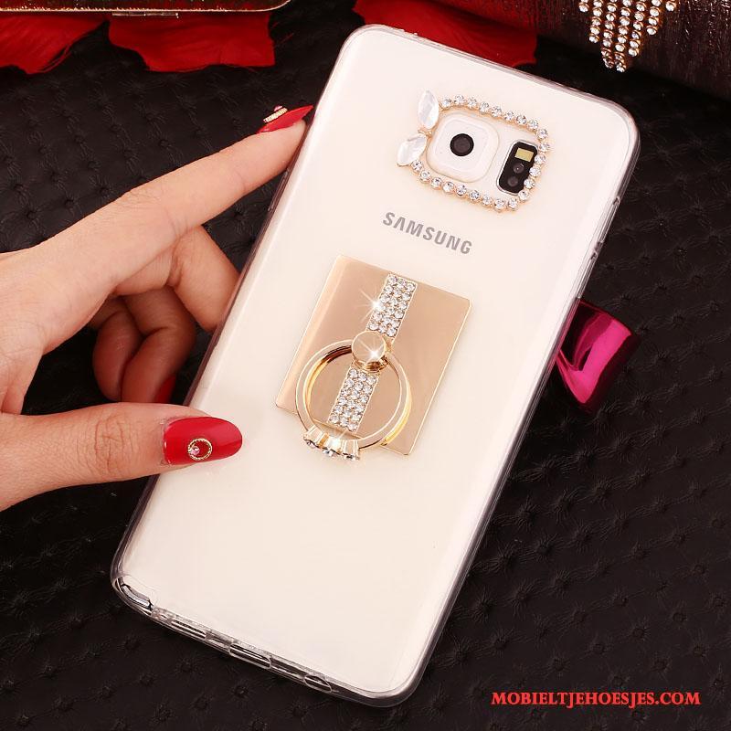 Samsung Galaxy Note 5 Wit Ster Mobiele Telefoon Siliconen Met Strass Hoesje Bescherming