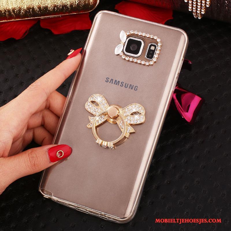 Samsung Galaxy Note 5 Wit Ster Mobiele Telefoon Siliconen Met Strass Hoesje Bescherming