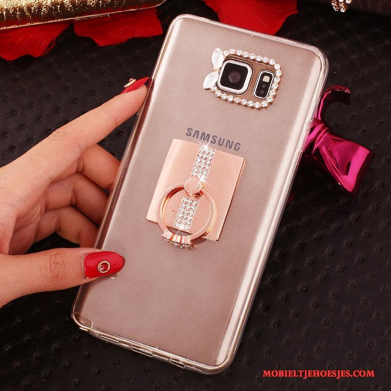 Samsung Galaxy Note 5 Wit Ster Mobiele Telefoon Siliconen Met Strass Hoesje Bescherming