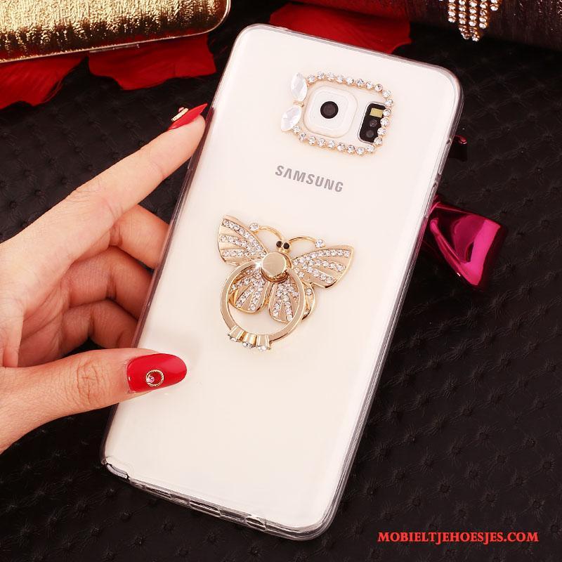 Samsung Galaxy Note 5 Wit Ster Mobiele Telefoon Siliconen Met Strass Hoesje Bescherming