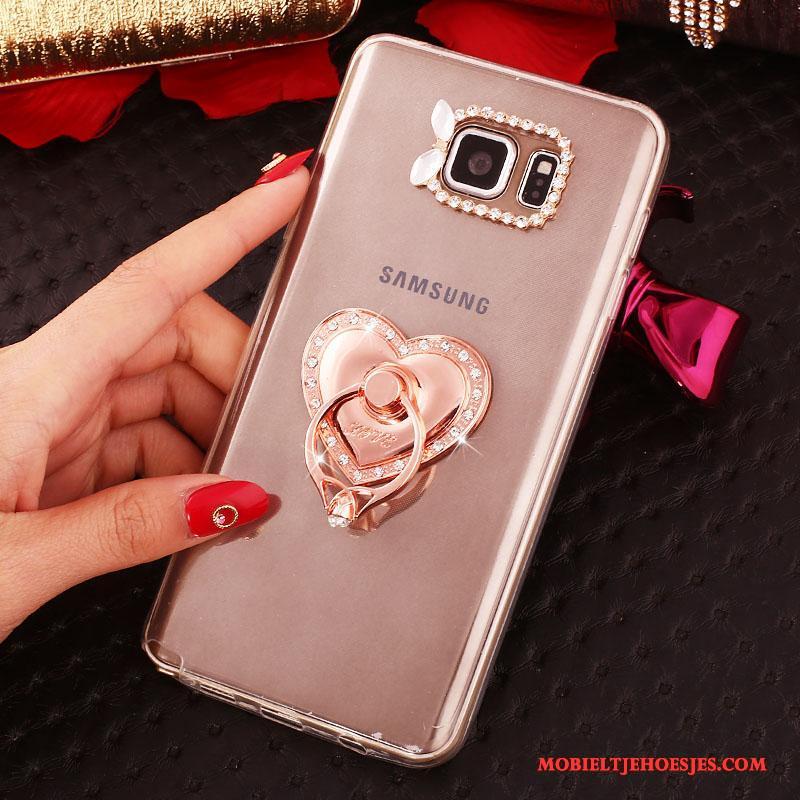 Samsung Galaxy Note 5 Wit Ster Mobiele Telefoon Siliconen Met Strass Hoesje Bescherming