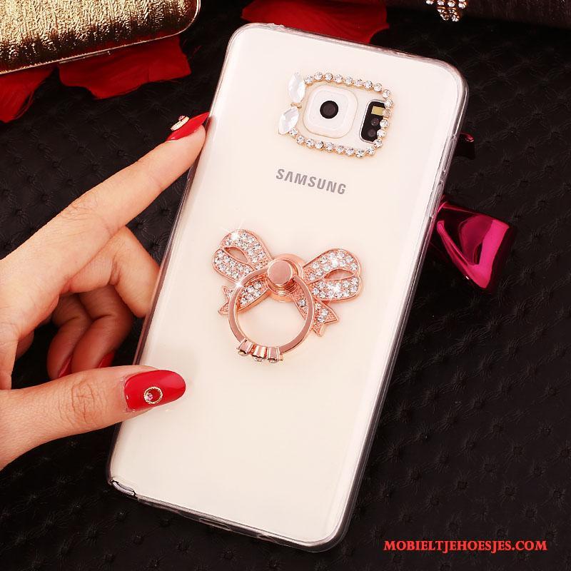 Samsung Galaxy Note 5 Wit Ster Mobiele Telefoon Siliconen Met Strass Hoesje Bescherming