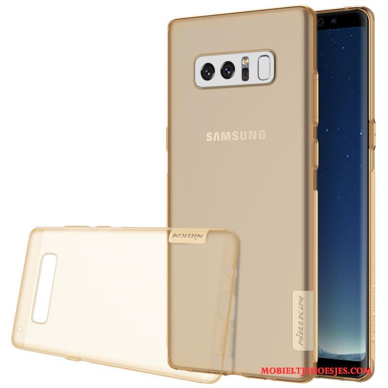 Samsung Galaxy Note 8 All Inclusive Zacht Bescherming Doorzichtig Goud Rose Goud Hoesje