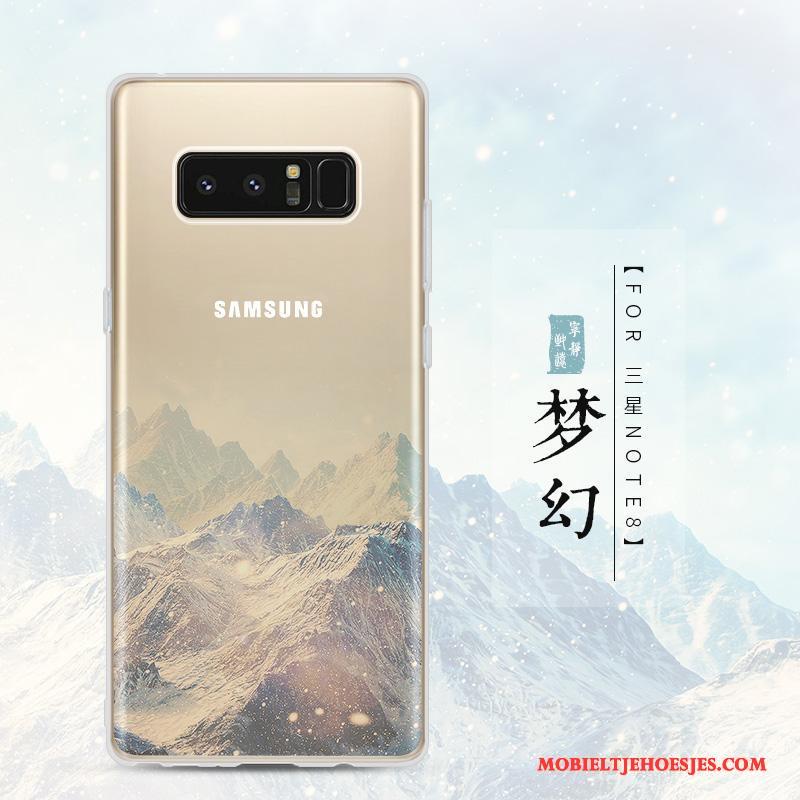 Samsung Galaxy Note 8 Anti-fall Bescherming Doorzichtig Hoesje Telefoon Ster Landschap Zacht