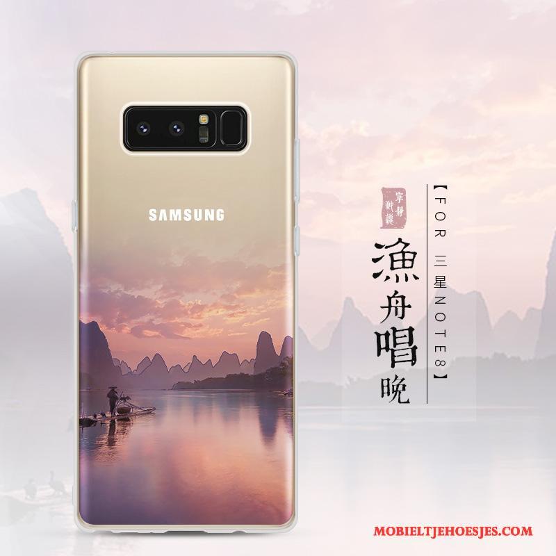 Samsung Galaxy Note 8 Anti-fall Bescherming Doorzichtig Hoesje Telefoon Ster Landschap Zacht