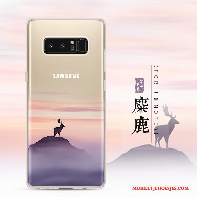 Samsung Galaxy Note 8 Anti-fall Bescherming Doorzichtig Hoesje Telefoon Ster Landschap Zacht