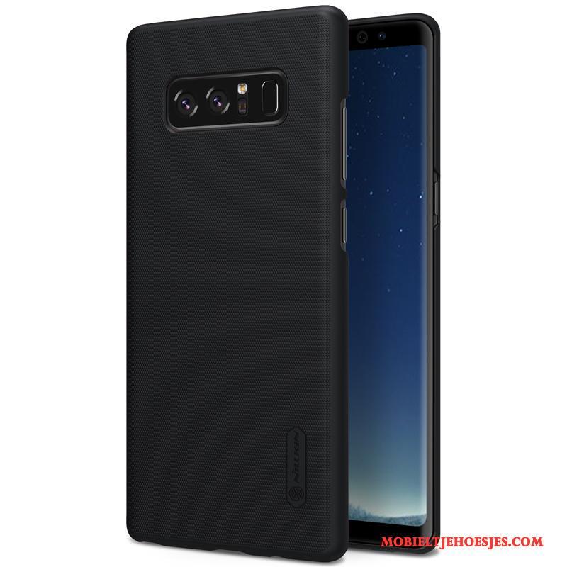 Samsung Galaxy Note 8 Bescherming Hoesje Schrobben Telefoon Ster Wit Hard