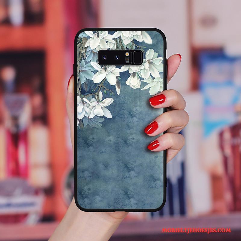 Samsung Galaxy Note 8 Bloemen All Inclusive Wind Anti-fall Hoesje Telefoon Ster Handbeschilderde