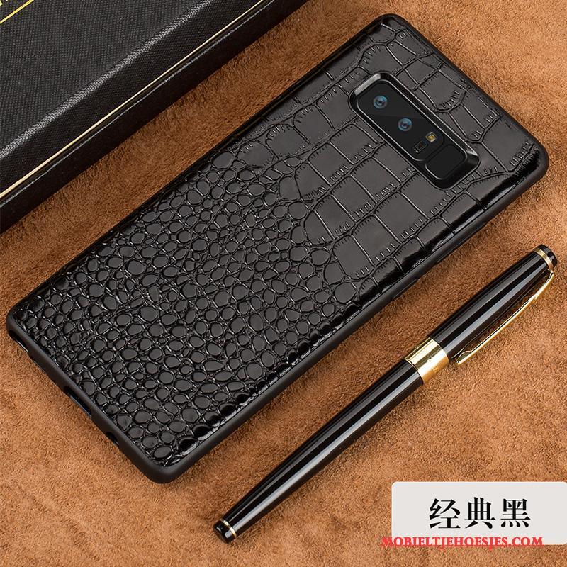 Samsung Galaxy Note 8 Echt Leer Luxe Nieuw Bescherming Hoesje Telefoon Ster Dun